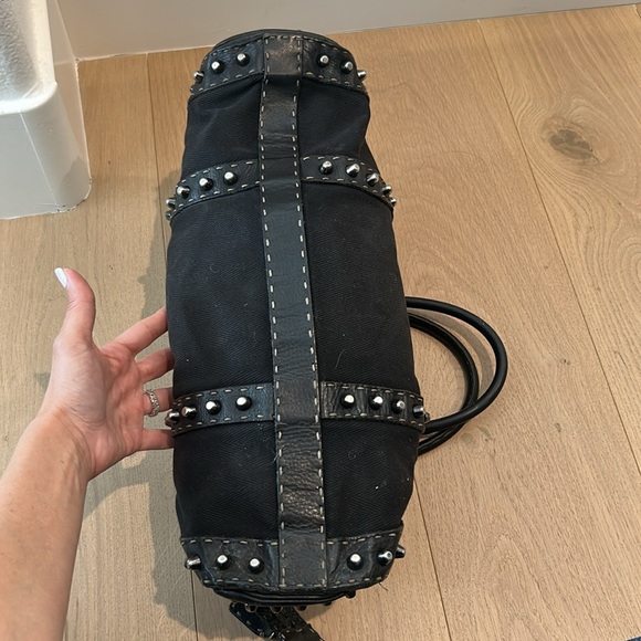 FENDI Vintage Selleria Black Spiked bag - Picture 10 of 11